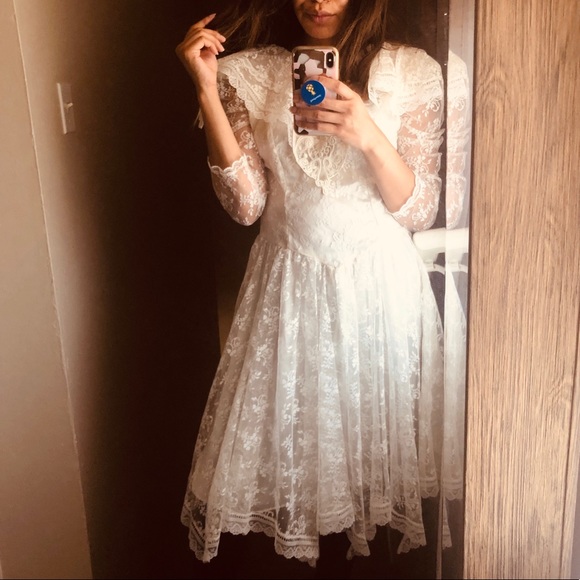 andrea handkerchief hem lace dress